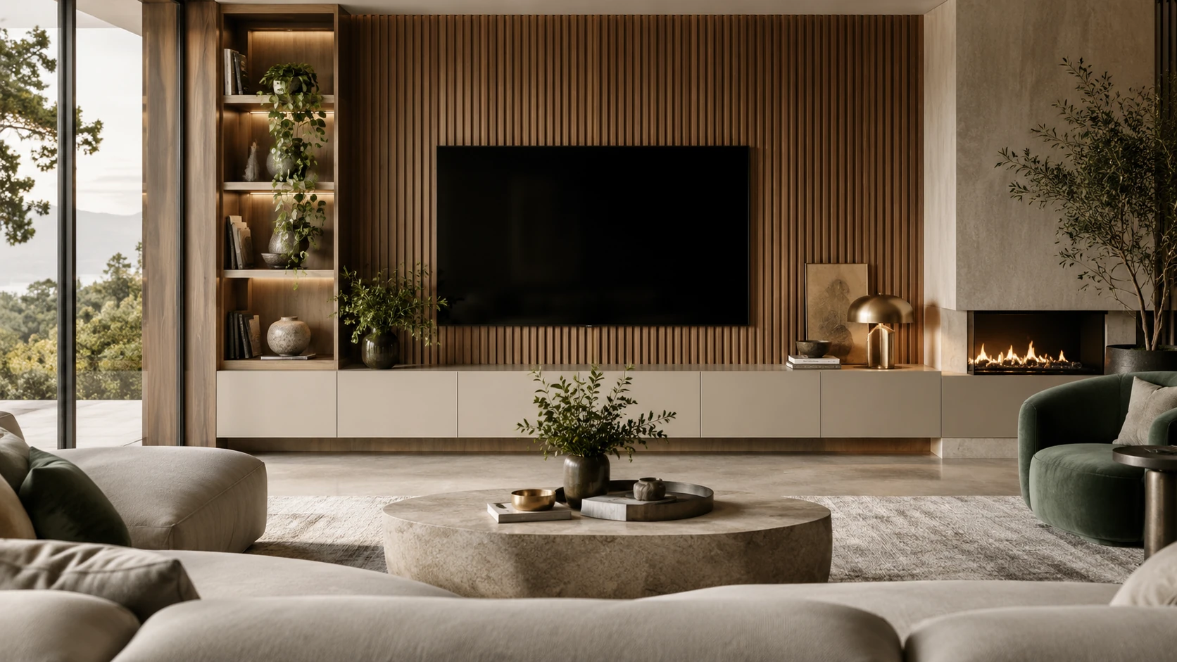 Living contemporâneo com marcenaria sob medida